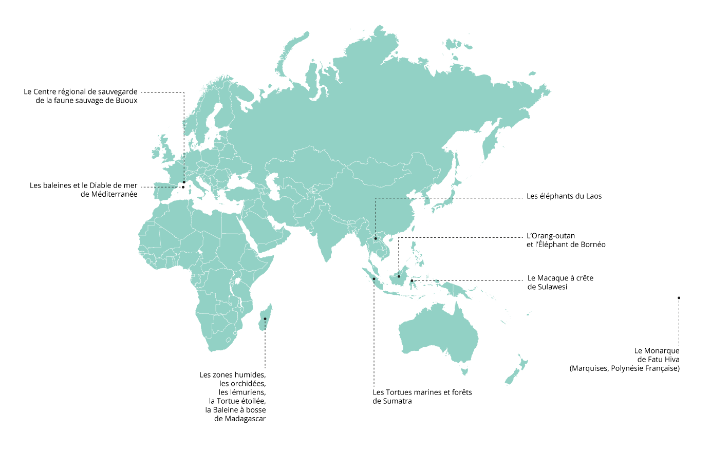 Carte des projets Univet Nature