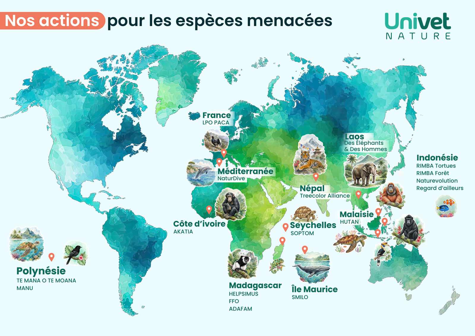 Carte des projets Univet Nature